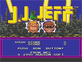 Title screen of J.J. & Jeff on the NEC TurboGrafx-16.