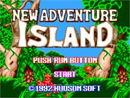 Title screen of New Adventure Island on the NEC TurboGrafx-16.