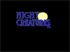 Title screen of Night Creatures on the NEC TurboGrafx-16.