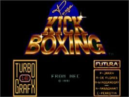 Title screen of Panza Kick Boxing on the NEC TurboGrafx-16.
