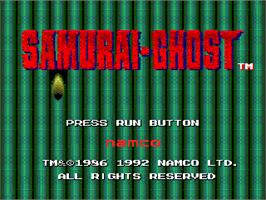 Title screen of Samurai Ghost on the NEC TurboGrafx-16.