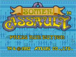 Title screen of Somer Assault on the NEC TurboGrafx-16.