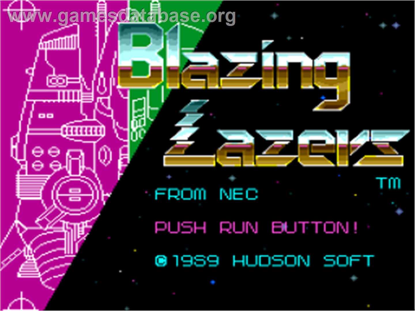 Blazing Lazers - NEC TurboGrafx-16 - Artwork - Title Screen