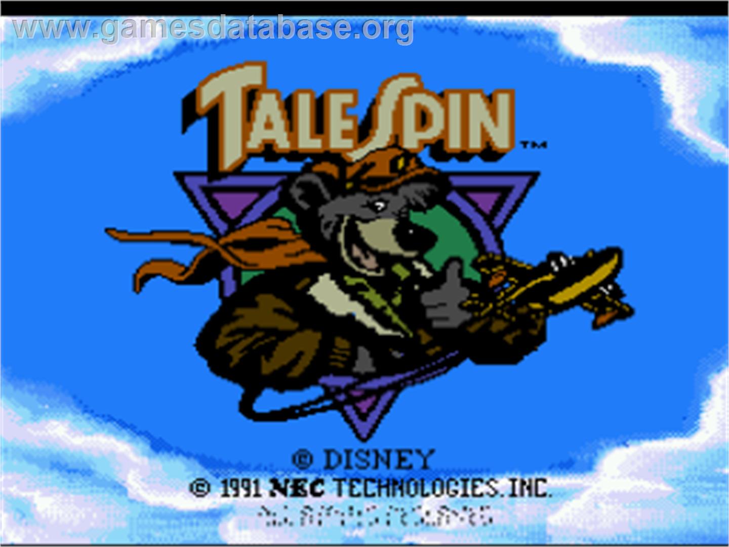 Disney's TaleSpin - NEC TurboGrafx-16 - Artwork - Title Screen