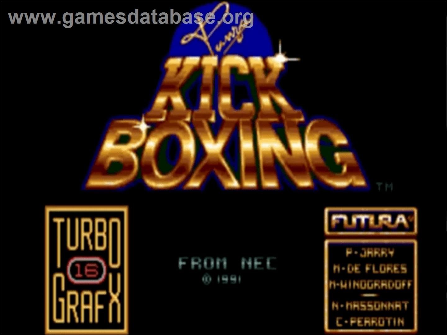 Panza Kick Boxing - NEC TurboGrafx-16 - Artwork - Title Screen