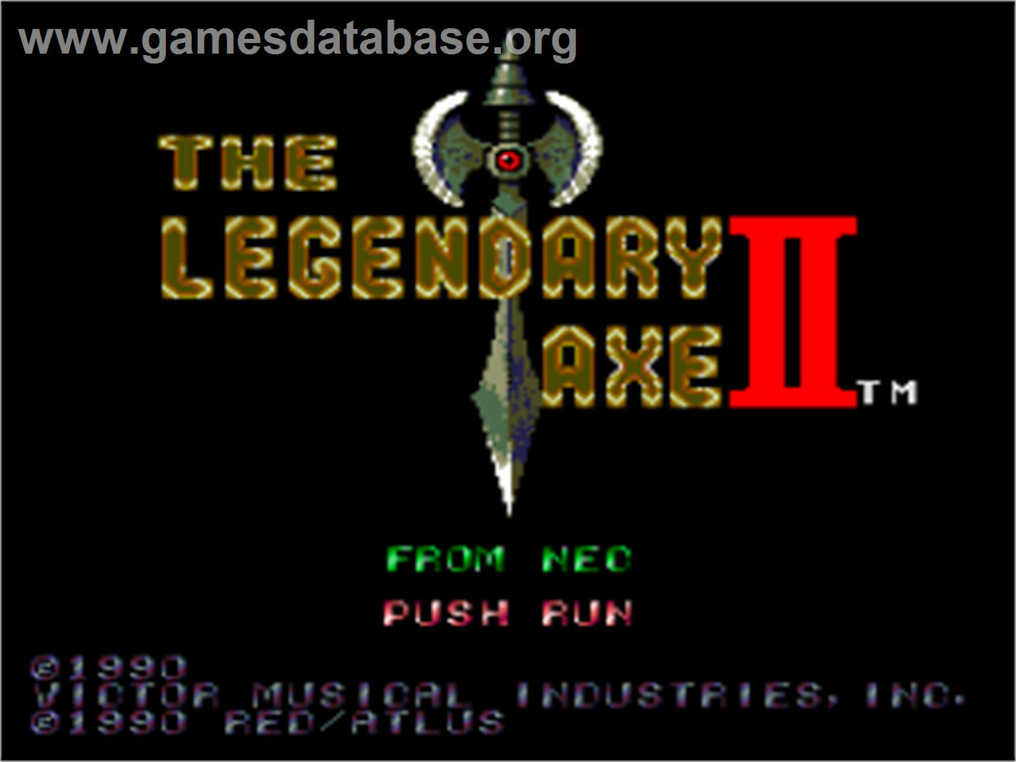 The Legendary Axe II - NEC TurboGrafx-16 - Artwork - Title Screen