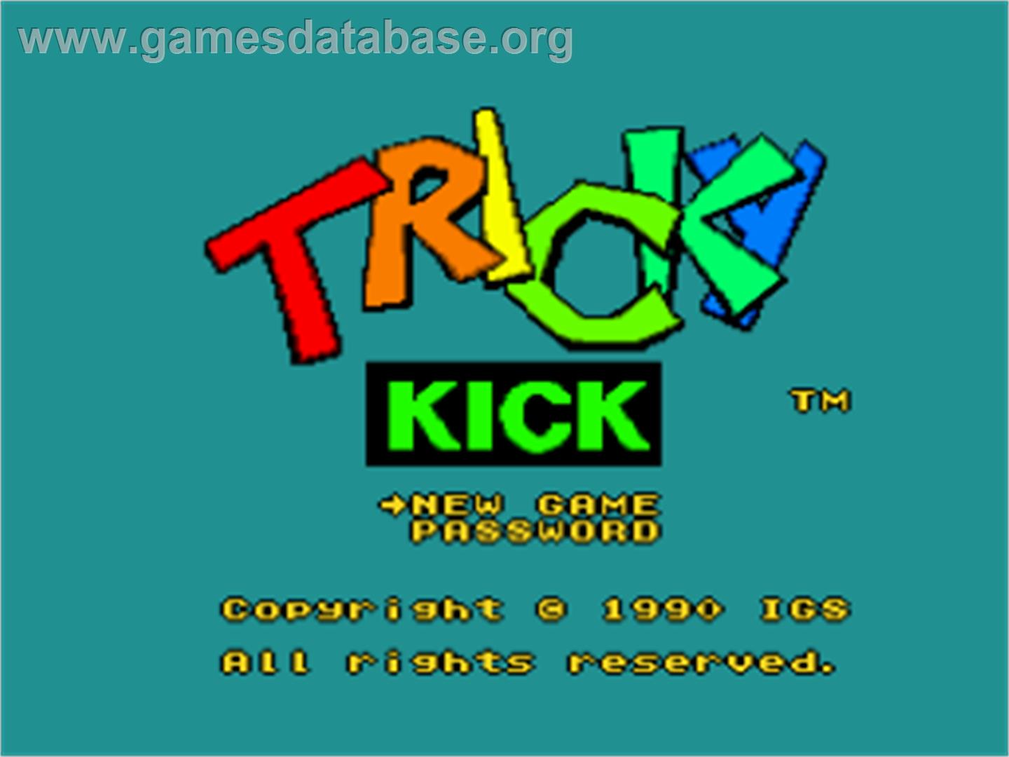 Tricky Kick - NEC TurboGrafx-16 - Artwork - Title Screen
