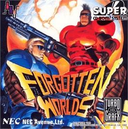 Box cover for Forgotten Worlds on the NEC TurboGrafx CD.