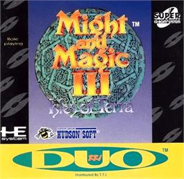 Box cover for Might and Magic III: Isles of Terra on the NEC TurboGrafx CD.