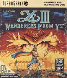 Box cover for Ys III: Wanderers from Ys on the NEC TurboGrafx CD.