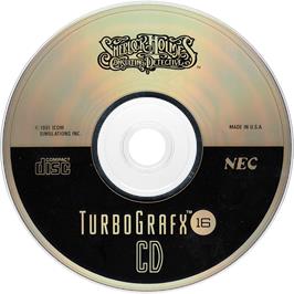 Artwork on the Disc for Sherlock Holmes: Consulting Detective on the NEC TurboGrafx CD.