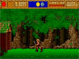 In game image of Shape Shifter on the NEC TurboGrafx CD.