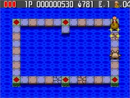 In game image of Splash Lake on the NEC TurboGrafx CD.