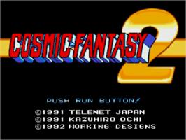 Title screen of Cosmic Fantasy 2 on the NEC TurboGrafx CD.