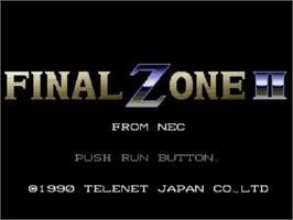 Title screen of Final Zone 2 on the NEC TurboGrafx CD.