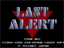 Title screen of Last Alert on the NEC TurboGrafx CD.