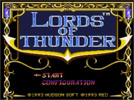 Title screen of Lords of Thunder on the NEC TurboGrafx CD.