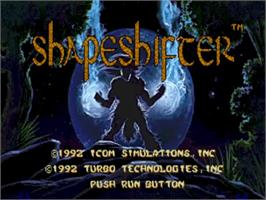 Title screen of Shape Shifter on the NEC TurboGrafx CD.