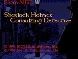 Title screen of Sherlock Holmes Consulting Detective: Volume 2 on the NEC TurboGrafx CD.