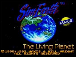 Title screen of Sim Earth: The Living Planet on the NEC TurboGrafx CD.