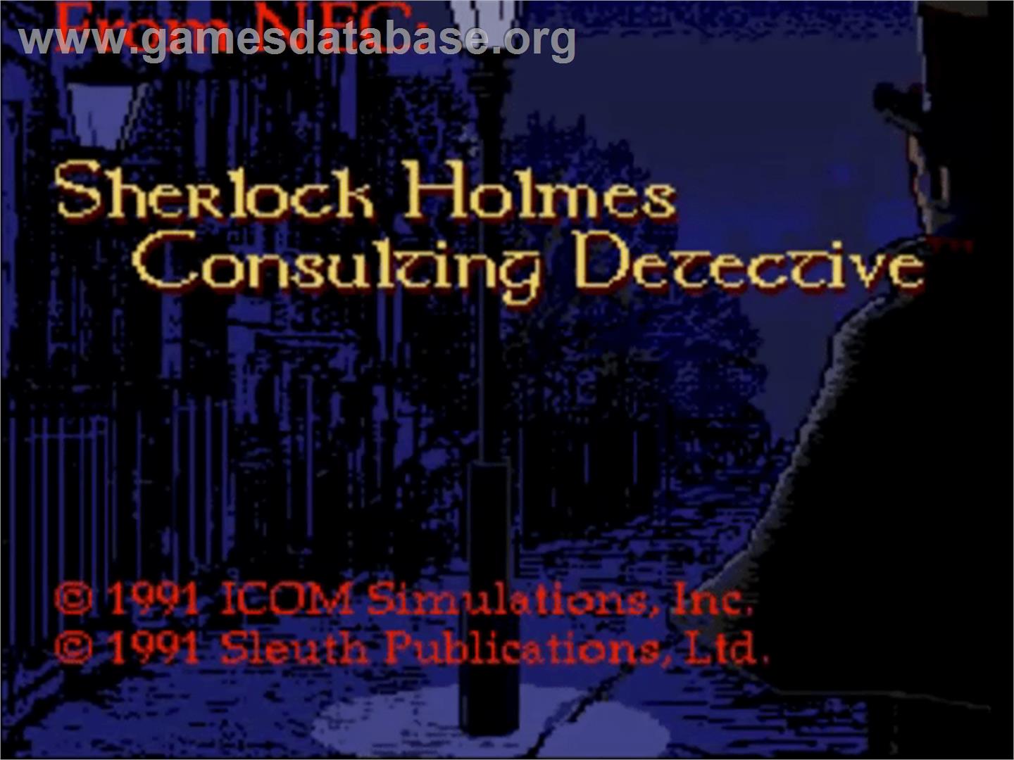 Sherlock Holmes: Consulting Detective - NEC TurboGrafx CD - Artwork - Title Screen
