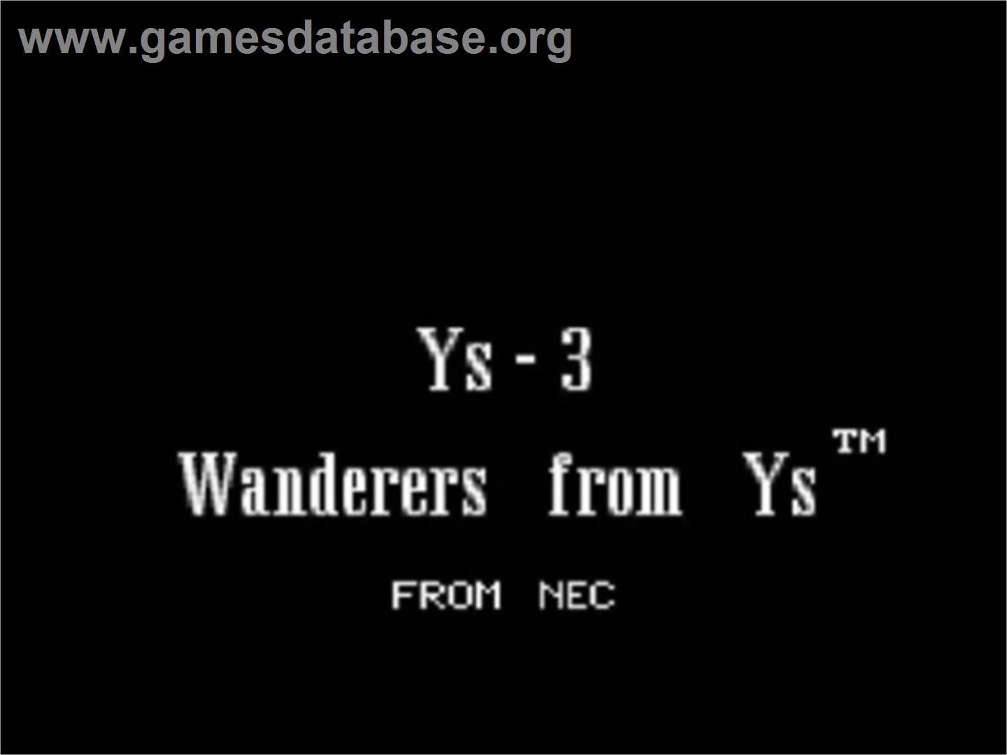 Ys III: Wanderers from Ys - NEC TurboGrafx CD - Artwork - Title Screen