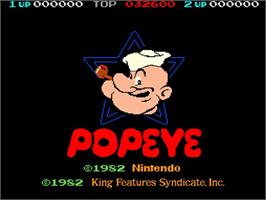 Title screen of Popeye on the Nintendo Arcade Systems.