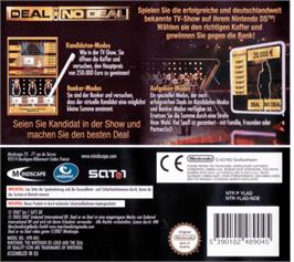Box back cover for Deal or No Deal on the Nintendo DS.