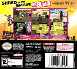 Box back cover for Tony Hawk's American Sk8land on the Nintendo DS.