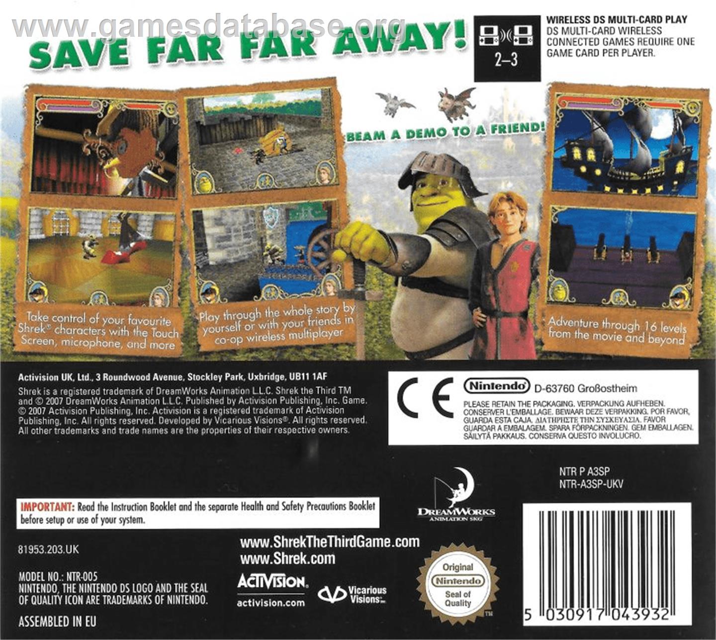 Shrek the Third - Nintendo DS - Artwork - Box Back