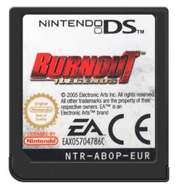 Cartridge artwork for Burnout Legends on the Nintendo DS.