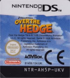 Top of cartridge artwork for Over the Hedge on the Nintendo DS.