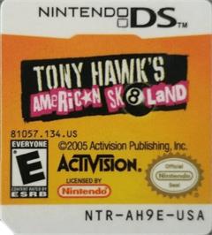 Top of cartridge artwork for Tony Hawk's American Sk8land on the Nintendo DS.