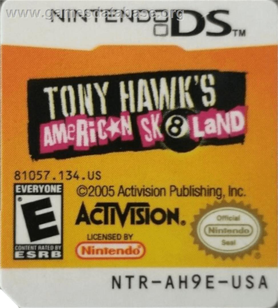 Tony Hawk's American Sk8land - Nintendo DS - Artwork - Cartridge Top
