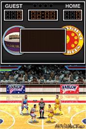In game image of Harlem Globetrotters: World Tour on the Nintendo DS.