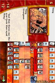 In game image of Marvel Trading Card Game on the Nintendo DS.