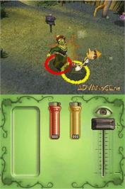 In game image of Shrek SuperSlam on the Nintendo DS.