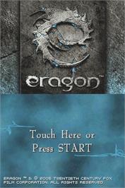 Title screen of Eragon on the Nintendo DS.