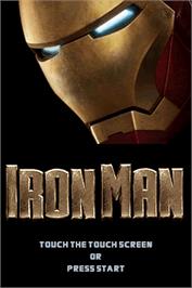 Title screen of Iron Man on the Nintendo DS.