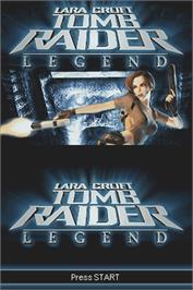 Title screen of Lara Croft Tomb Raider: Legend on the Nintendo DS.