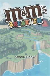 Title screen of M&M's Break' Em on the Nintendo DS.