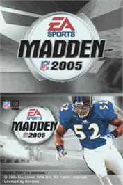 Title screen of Madden NFL 2005 on the Nintendo DS.