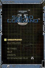 Title screen of Warhammer 40,000: Squad Command on the Nintendo DS.