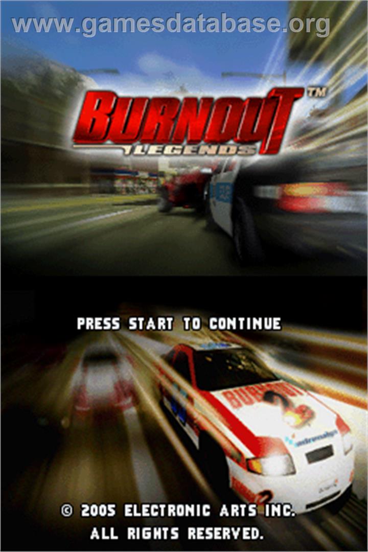 Burnout Legends - Nintendo DS - Artwork - Title Screen