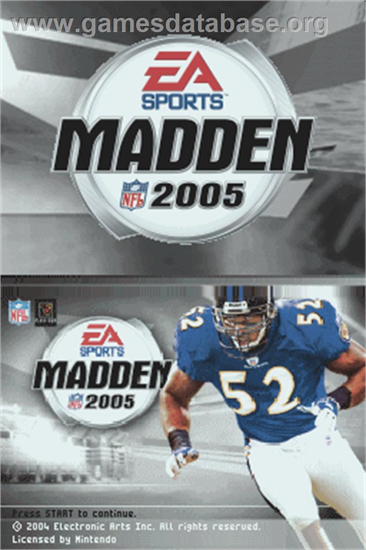 Madden NFL 2005 - Nintendo DS - Artwork - Title Screen
