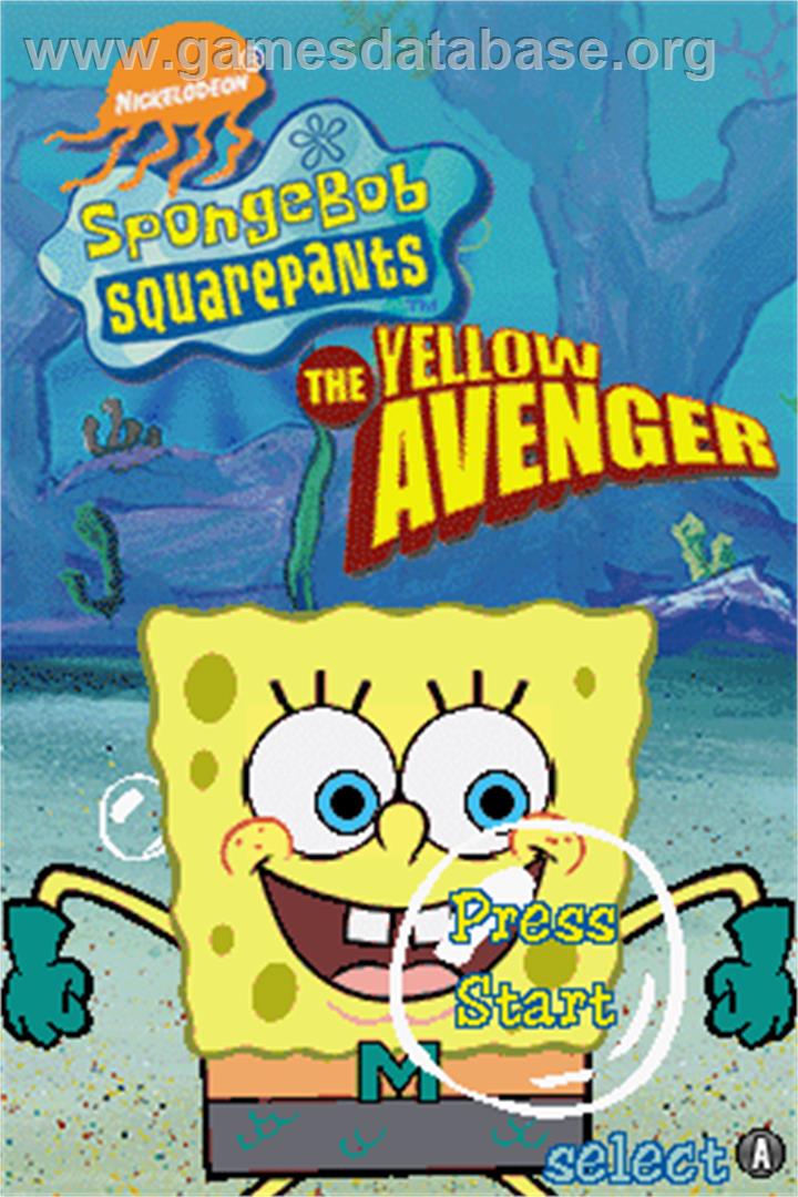 SpongeBob SquarePants: The Yellow Avenger - Nintendo DS - Artwork - Title Screen