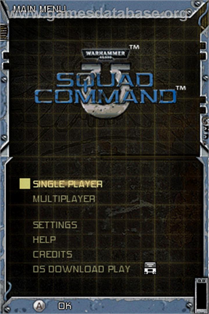 Warhammer 40,000: Squad Command - Nintendo DS - Artwork - Title Screen