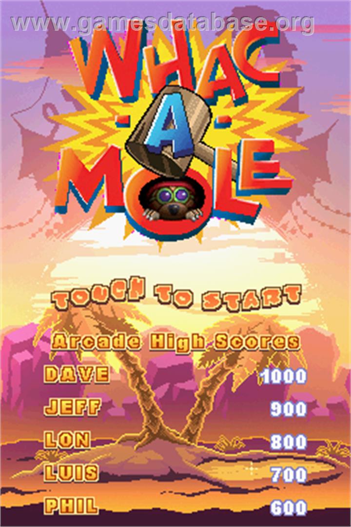 Whac-A-Mole - Nintendo DS - Artwork - Title Screen