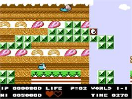 In game image of Bio Miracle Bokutte Upa on the Nintendo Famicom Disk System.