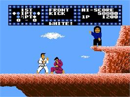 In game image of Karate Champ on the Nintendo Famicom Disk System.
